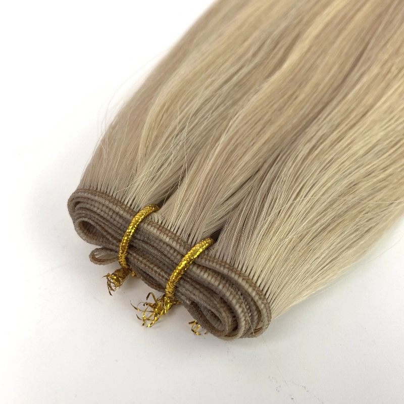 Double Drawn Virgin Blonde Highlights Genius Weft Hair Extensions HJ 057